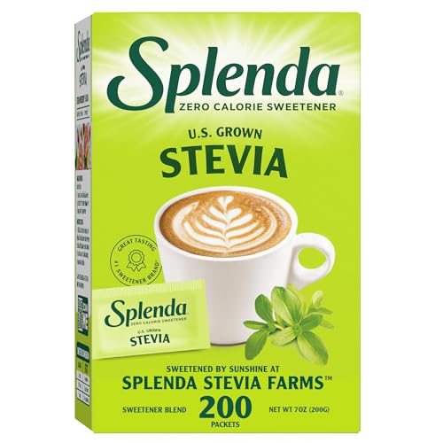 0722776006122 - SPLENDA STEVIA ZERO CALORIE SWEETENER, PLANT BASED SUGAR SUBSTITUTE GRANULATED POWDER, SINGLE SERVE PACKETS, 200 COUNT