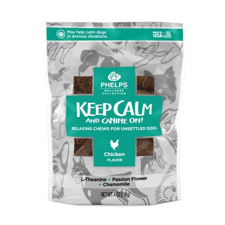 0722791900108 - PHELPS WELLNESS COLLECTION KEEP CALM & CANINE ON CHICKEN FLAVOR DOG TREATS 4.5 OZ