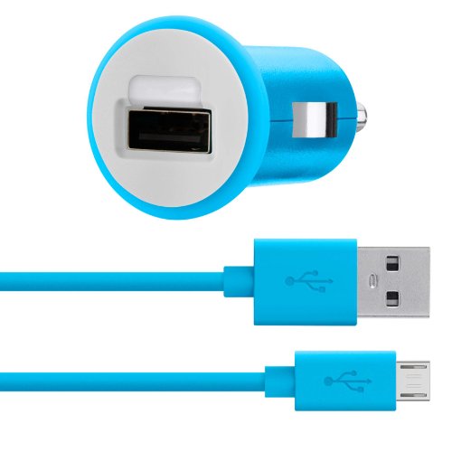 0722868992098 - BELKIN MIXIT CAR CHARGER + MICRO USB CABLE FOR AMAZON FIRE PHONE, ALL KINDLE, KINDLE FIRE AND KINDLE PAPERWHITE MODELS, 4 FEET (BLUE)