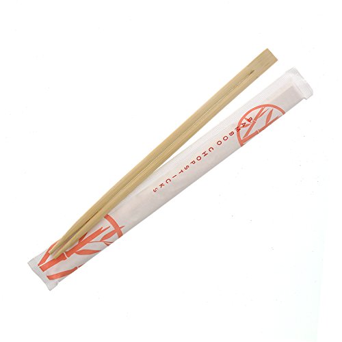 0072288139208 - ROYAL PREMIUM DISPOSABLE BAMBOO CHOPSTICKS IN SLEEVES, 9, CONNECTED AT THE TOP, UV TREATED, BAG OF 100