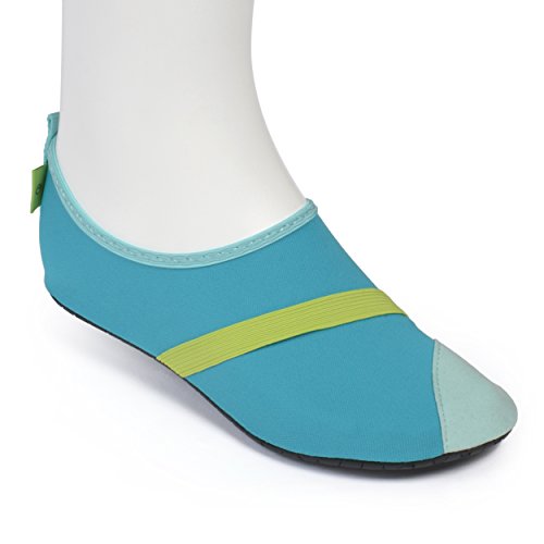 0722950261323 - FITKICKS FLEXIBLE FLATS (XLARGE 10-11, TURQUOISE / GREEN)
