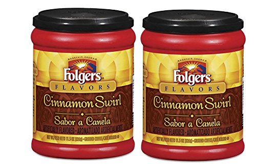 0723035489885 - FRESH TASTE OF FOLGERS COFFEE, CINNAMON SWIRL (SABOR A CANELA) FLAVORED GROUND COFFEE, DELICIOUS AND SMOOTH FLAVOR, 11.5 OZ CANISTER - (2 PK)