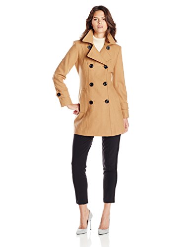 0723088917625 - ANNE KLEIN WOMEN'S CLASSIC DOUBLE BREASTED WOOL COAT, CAMEL, X-SMALL