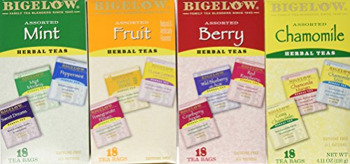 0072310100978 - BIGELOW ASSORTED HERB TEAS - PACK OF 72 TEA BAGS - MINT, FRUIT, BERRY, CHAMOMILE