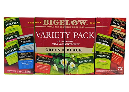 0072310103924 - BIGELOW GREEN & BLACK TEA 12 FLAVOR VARIETY PACK (72 CT)