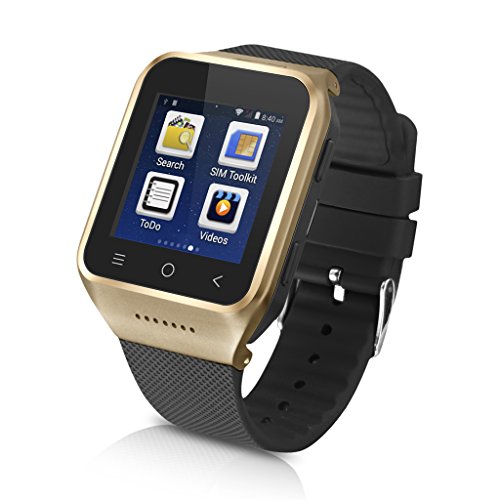 0723120358515 - ZGPAX S8 SILICONE 1.54 INCH 3G ANDROID 4.4 MTK6572 DUAL CORE PHONE WATCH 2.0MP CAMERA WCDMA GSM SMART WATCH WITH EMAIL GPS WIFI WAP (GOLDEN)