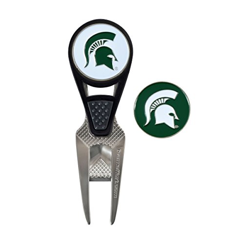0723141025380 - MICHIGAN STATE SPARTANS CVX GOLF BALL MARK REPAIR TOOL AND 2 BALL MARKERS