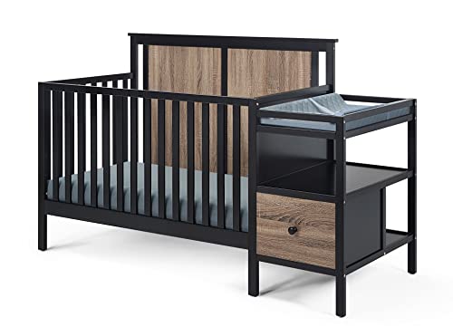 0723175374959 - SUITE BEBE CONNELLY 4-IN-1 CRIB AND CHANGER COMBO IN BLACK/VINTAGE WALNUT