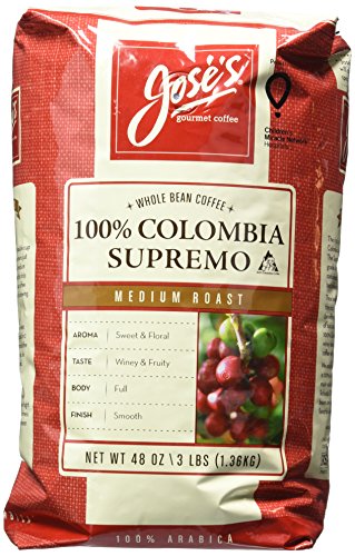 0072323010899 - JOSE'S WHOLE BEAN COFFEE COLUMBIA SUPREMO 3 LBS