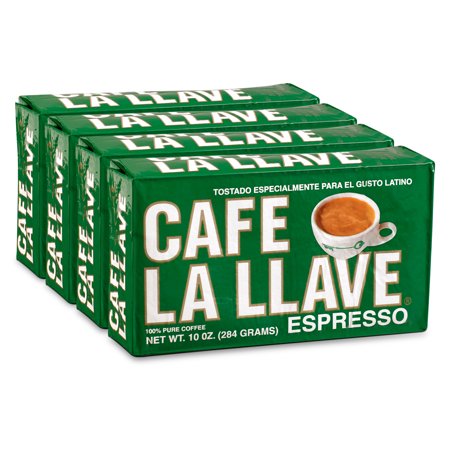 0072323849024 - CAFE LA LLAVE ESPRESSO BRICKS, FINE GROUND COFFEE, DARK ROAST 10 OZ (PACK OF 4)