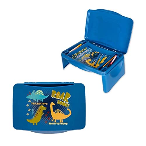 0723393139293 - FUNHOUSE DINOSAURS KIDS LAP DESK WITH STORAGE - FOLDING LID AND COLLAPSIBLE DESIGN - PORTABLE FOR TRAVEL OR USE IN BED AT HOME - GREAT FOR WRITING, READING OR OTHER SCHOOL ACTIVITIES