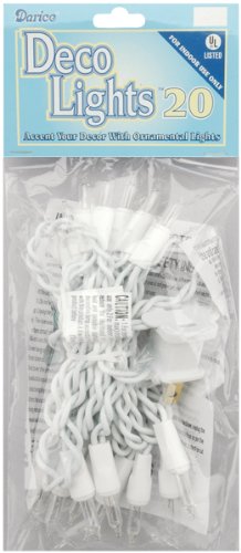 0723434321045 - DARICE LT20-1 CLEAR 20-BULB LIGHT SET WITH WHITE CORD FOR INDOOR USE ONLY