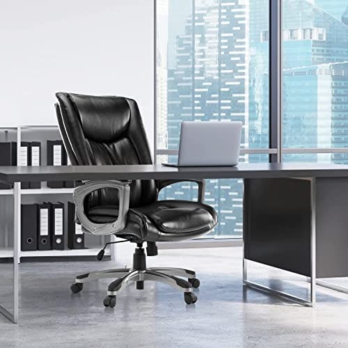 0723497542500 - HIGH BACK BIG AND TALL HOME EXECUTIVE OFFICE CHAIR WITH PADDED ARMRESTS, CORRECTING SITTING POSTURE CHAIR ADJUSTABLE HEIGHT AND TILT ANGLE LARGE PU LEATHER ERGONOMIC COMPUTER SWIVEL MANAGERIAL CHAIR