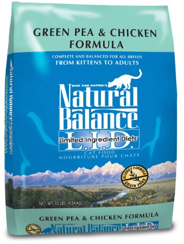 0723633002356 - NATURAL BALANCE L.I.D. LIMITED INGREDIENT DIETS GREEN PEA & CHICKEN FORMULA DRY CAT FOOD, 10-POUND