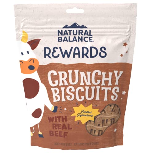 0723633014281 - NATURAL BALANCE REWARDS CRUNCHY BISCUITS, DOG TREATS WITH REAL BEEF, 14 OUNCE POUCH