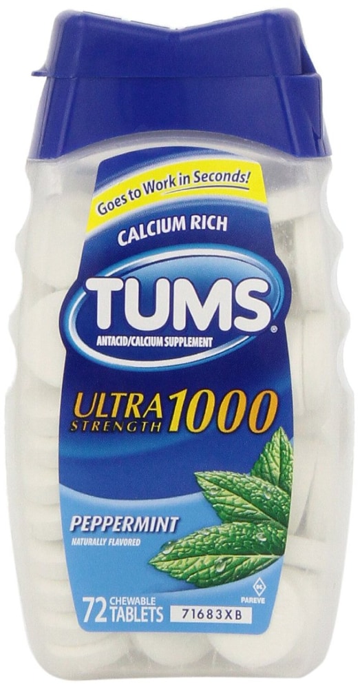 0072365143197 - TUMS ULTRA STRENGTH 1000 CHEWABLE PEPPERMINT 72 TABS BY THE HONEST COMPANY (PACK OF 12)