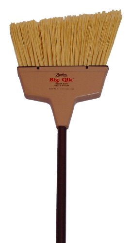 0072369340691 - ZEPHYR 34069 ZIP-QIK WIDE ANGLE BROOM WITH PLASTIC HANDLE, 13 HEAD WIDTH, 56 OVERALL LENGTH, CLEAR (CASE OF 6)