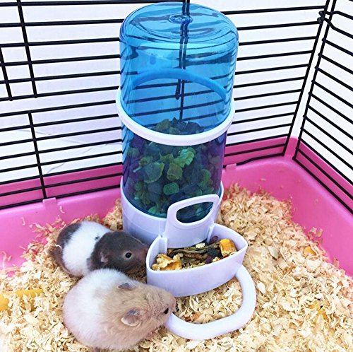 0723740351637 - SMALL ANIMALS FEEDER AUTOMATIC HAMSTER FOOD &WATER DISPENSER WITH HOLDER FIT FOR HAMSTER HEDGEPIG RABBIT BIRDS BY ZOEZ