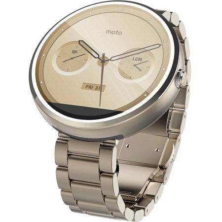 0723755005723 - MOTOROLA MOBILITY MOTO 360 ANDROIDWEAR SMARTWATCH FOR ANDROID DEVICES 4.3 OR HIGHER - CHAMPAGNE GOLD METAL - 18MM