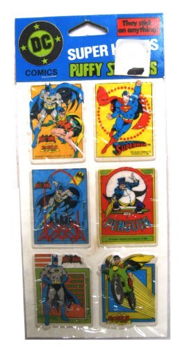 0723794858465 - DC COMICS SUPER HEROES PUFFY STICKERS BLUE PACK / 1988 DC COMICS