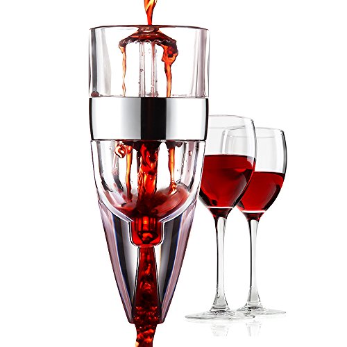 0723800840309 - ORIA® WINE AERATOR DECANTER, WINE POURER WITH MULTI STAGE DESIGN - INSTANTLY AERATES, NO LEAKS OR OVERFLOW - DECANTER SET INCLUDING STAND AND WINE BOTTLE THERMOMETER