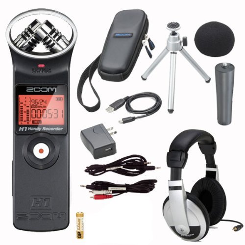 0723856153736 - ZOOM H1 DIGITAL RECORDER BUNDLE WITH ZOOM APH-1 ACCESSORY PACK, STEREO MINI CABLE, STEREO MINI TO RCA, AND HEADPHONES