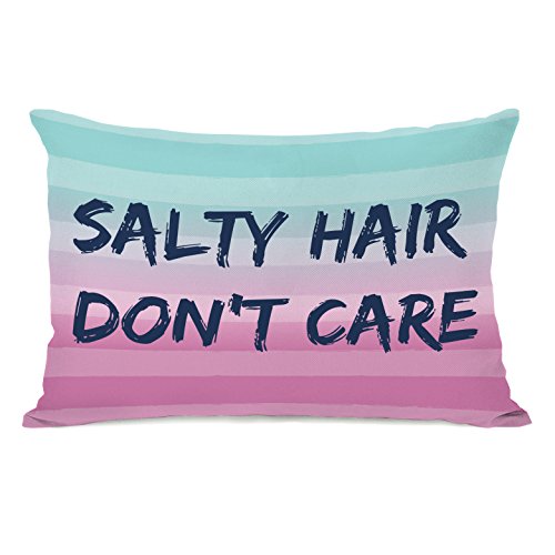 0723856686241 - ONE BELLA CASA SALTY HAIR, DON'T CARE OUTDOOR THROW PILLOW BY OBC, 14X 20, MULTI/NAVY