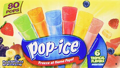 0072392700882 - POP-ICE FREEZER POPS, FAT FREE ICE POPS, TROPICAL FLAVORS (80 - 1 OZ POPS)
