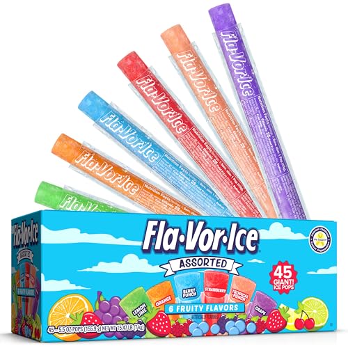 0072392998456 - FLA-VOR-ICE POPSICLE VARIETY PACK OF 5.5 OZ FREEZER BARS, ASSORTED FLAVORS, 45 COUNT