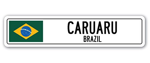 0724131201104 - CARUARU, BRAZIL STREET SIGN BRAZILIAN FLAG CITY COUNTRY ROAD WALL GIFT