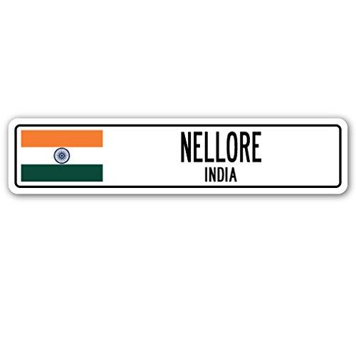 0724131214159 - NELLORE, INDIA STREET SIGN INDIAN FLAG CITY COUNTRY ROAD WALL GIFT