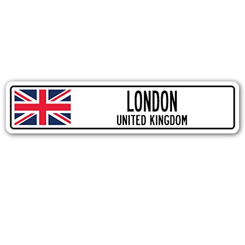 0724131227050 - LONDON, UNITED KINGDOM STREET SIGN BRITISH BRITONS BRITS FLAG CITY COUNTRY GIFT