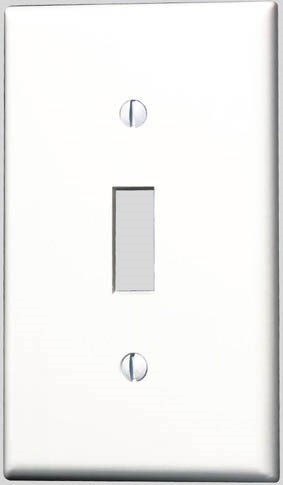 7241870811317 - LEVITON 88001-WMP 1-GANG TOGGLE DEVICE SWITCH WALLPLATE, STANDARD SIZE, THERMOSET, DEVICE MOUNT, 10-PACK, WHITE