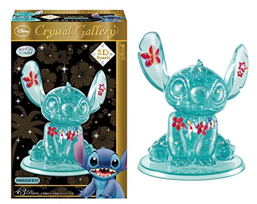 0724393308337 - JAPAN DISNEY OFFICIAL LILO & STITCH - BLUE TURQUOISE ORIGINAL 3D CRYSTAL PUZZLE (43 PIECE) COMPLETE SCALE TRANSPARENT FIGURE MODEL GIFT SET JIGSAW PUZZLEBALL KIDS TOY HOUSE HOME ROOM DECOR