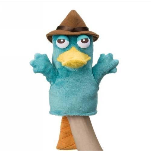 0724393371317 - JAPAN DISNEY OFFICIAL PHINEAS AND FERB - PERRY THE PLATYPUS (AGENT P) CUTE MASCOT GREEN HAND PUPPETS PRESCHOOL KINDERGARTEN VELOUR KIDS HAPPY FINGER TOY PLUSH GET READY ZOO FARM FRIENDS COLLECTION