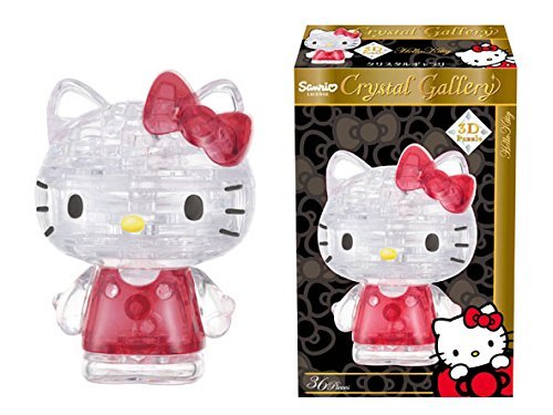0724393371638 - JAPAN OFFICIAL SANRIO - HELLO KITTY WHITE RED DRESS ORIGINAL 3D CRYSTAL PUZZLE (36 PIECE) COMPLETE SCALE TRANSPARENT FIGURE GIFT SET JIGSAW PUZZLEBALL KIDS TOY HOUSE ROOM DECOR