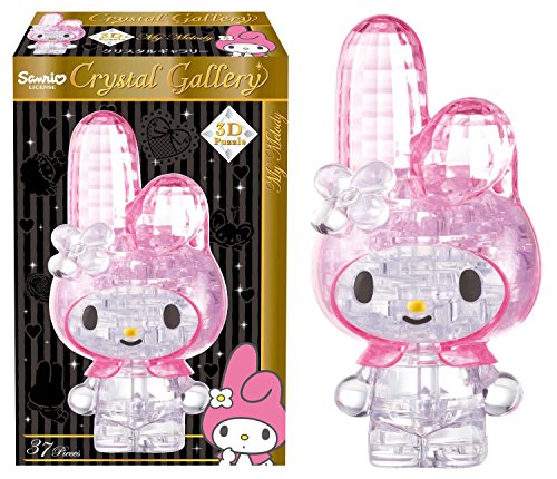 0724393371669 - JAPAN OFFICIAL SANRIO - ONEGAI MY MELODY RABBIT WHITE PINK ORIGINAL 3D CRYSTAL PUZZLE (37 PIECE) COMPLETE TRANSPARENT FIGURE GIFT SET BUNNY MASCOT JIGSAW PUZZLEBALL KIDS TOY HOUSE ROOM DECOR
