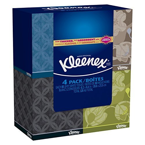 0724519254289 - KLEENEX EVERYDAY FACIAL TISSUE UPRIGHT 80 2 PLY 4 PACK