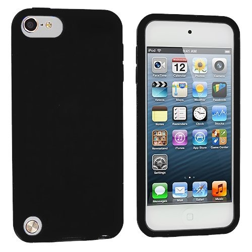 0724519709314 - BLACK SILICONE RUBBER GEL SOFT SKIN CASE COVER FOR APPLE IPOD TOUCH 5TH GENERATION 5G 5