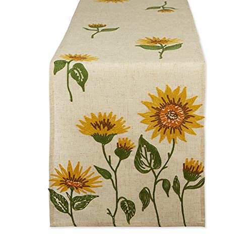 0072456134790 - DII FALL BASICS COLLECTION EMBROIDERED TABLETOP, TABLE RUNNER, 14X70, SUNFLOWERS