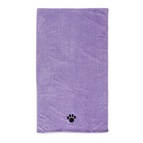 0072456155139 - BONE DRY PET GROOMING TOWEL COLLECTION ABSORBENT MICROFIBER X-LARGE, 41X23.5, EMBROIDERED LAVENDER