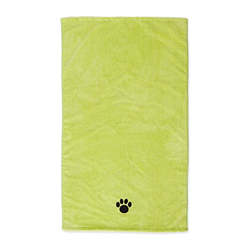 0072456155146 - BONE DRY PET GROOMING TOWEL COLLECTION ABSORBENT MICROFIBER X-LARGE, 41X23.5, EMBROIDERED LETTUCE GREEN