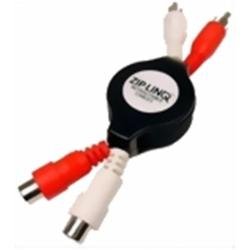 0724580611059 - ZIP-AUDIO-RC2 STEREO RCA M/F RETRACTABLE EXTENSION CABLE