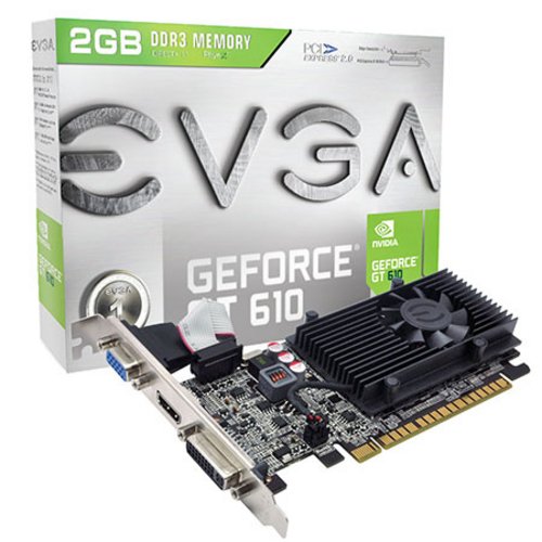 0724627189985 - EVGA 02G-P3-2619 AR PLACA DE VIDEO EVGA GEFORCE GT 610 02G-P3-2619-KR 2GB DDR3 DVI-I/HDMI