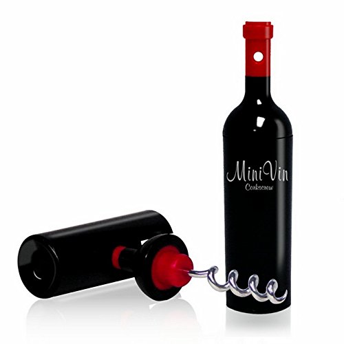 0724696528463 - UNIQUE WINE BOTTLE CORKSCREW BY QUALY DESIGN STUDIO. UNUSUAL WINE BOTTLE OPENER - GREAT GIFT FOR WINE LOVERS AND WINE ENTHUSIASTS.Q