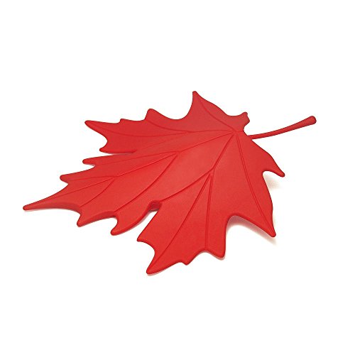 0724696528487 - DOOR STOPPER WEDGE AUTUMN BY QUALY DESIGN STUDIO. LEAF SHAPE. DESIGN ORIENTED AND FUNCTIONAL DOOR STOP. GREAT HOUSEWARMING GIFT. MADE OF PLASTIC. RED COLOR.