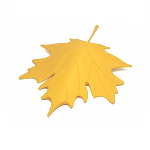 0724696528494 - DOOR STOPPER WEDGE AUTUMN BY QUALY DESIGN STUDIO. LEAF SHAPE. DESIGN ORIENTED AND FUNCTIONAL DOOR STOP. GREAT HOUSEWARMING GIFT. MADE OF PLASTIC. YELLOW COLOR.