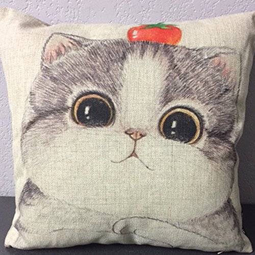 0724752918368 - TOMATO KITTY PILLOW COVER W/ CUSHION BY ZWOLLIP
