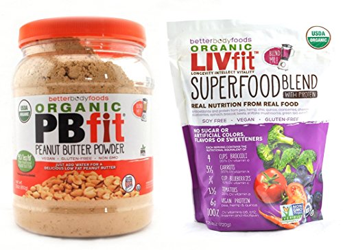 0725350713928 - BETTERBODY FOODS LIVFIT SUPERFOOD PROTEIN BLEND 720 GRAMS, 60 DAY SUPPLY BUNDLED WITH BETTERBODY FOODS PB FIT USDA ORGANIC POWDER, PEANUT BUTTER, 30 OUNCE
