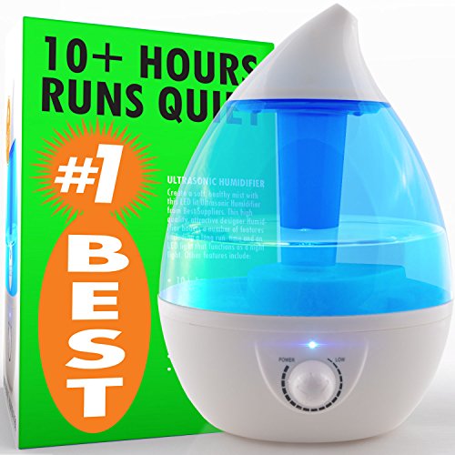 0725407230507 - BEST COOL MIST HUMIDIFIER (FULL 10+ HOUR CAPACITY) - ULTRASONIC STEAM VAPORIZER - WHISPER QUIET TECHNOLOGY - PERSONAL SMALL SINGLE ROOM USE OR LARGE WHOLE HOME - MOISTAIR ELECTRIC WITH WARM LED LIGHT